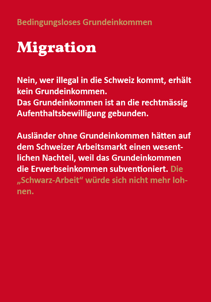 Wollen dann nicht viele Ausländer in die Schweiz?